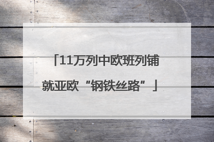 11万列中欧班列铺就亚欧“钢铁丝路”