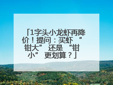 1字头小龙虾再降价！提问：买虾 “钳大” 还是 “钳小” 更划算？