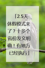 2.5天休假模式来了？十多个省份发文明确！有地方已经执行