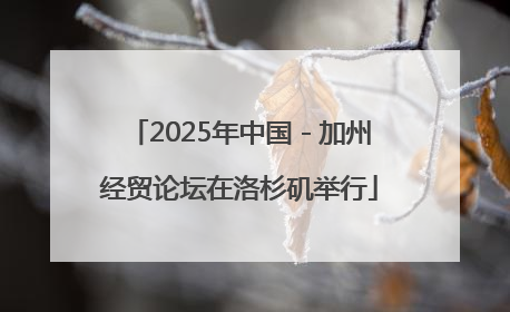 2025年中国－加州经贸论坛在洛杉矶举行