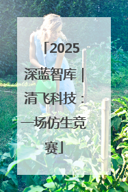 2025深蓝智库｜清飞科技：一场仿生竞赛