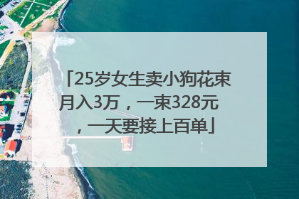 25岁女生卖小狗花束月入3万，一束328元，一天要接上百单
