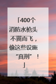 400个消防水枪头不翼而飞，偷这些设施“真刑”！