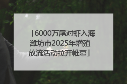 6000万尾对虾入海 潍坊市2025年增殖放流活动拉开帷幕