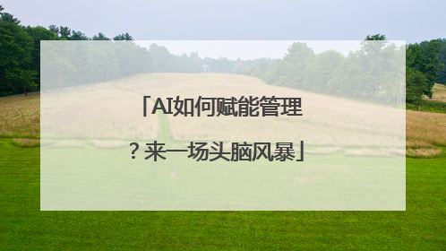 AI如何赋能管理？来一场头脑风暴